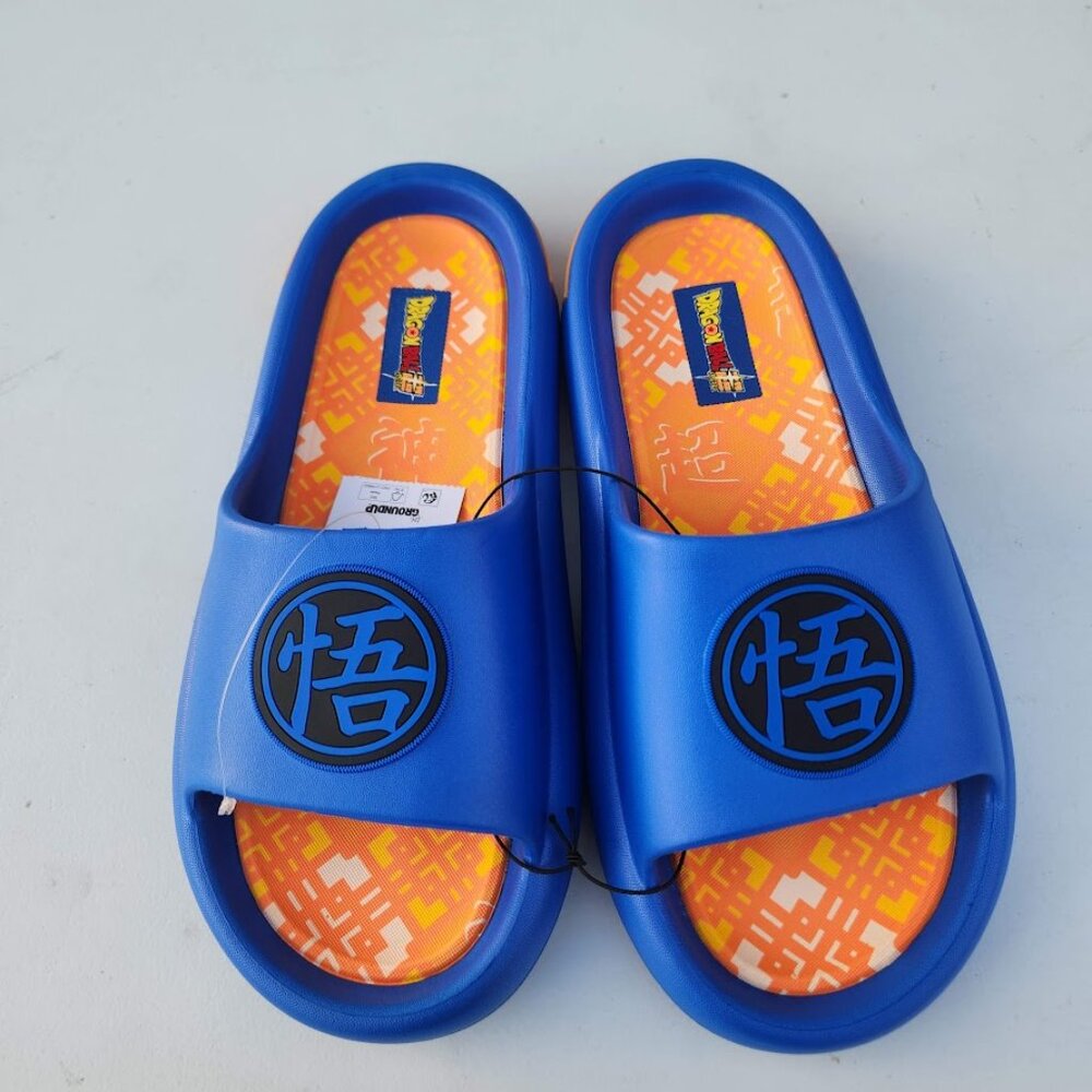 NEW DragonBall Z Dragon Ball Z Men’s Size 7 Slippers Sandals Slides Blue Orange